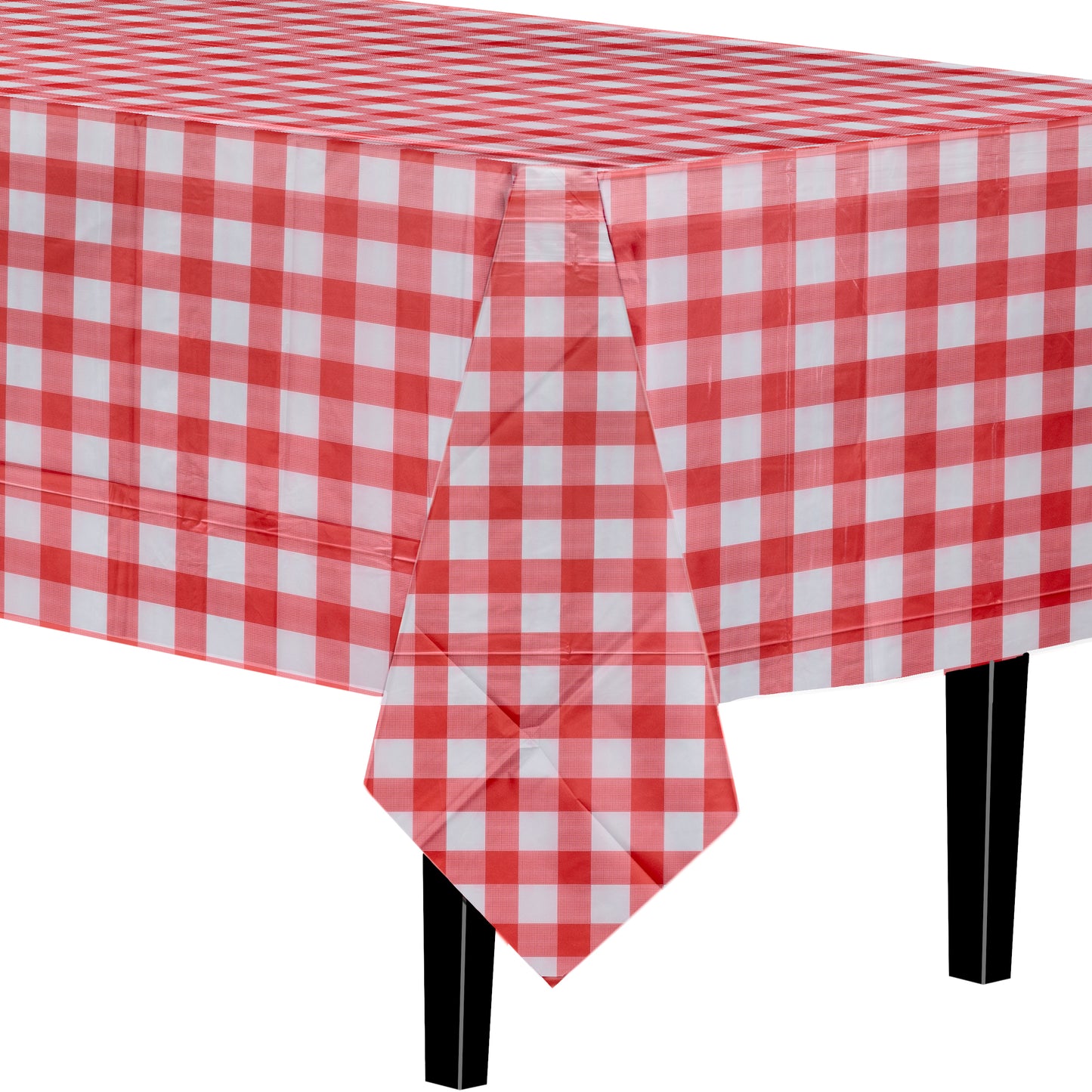 Case of 48 - 54" x 108" Printed Plastic Table cover - Red Gingham