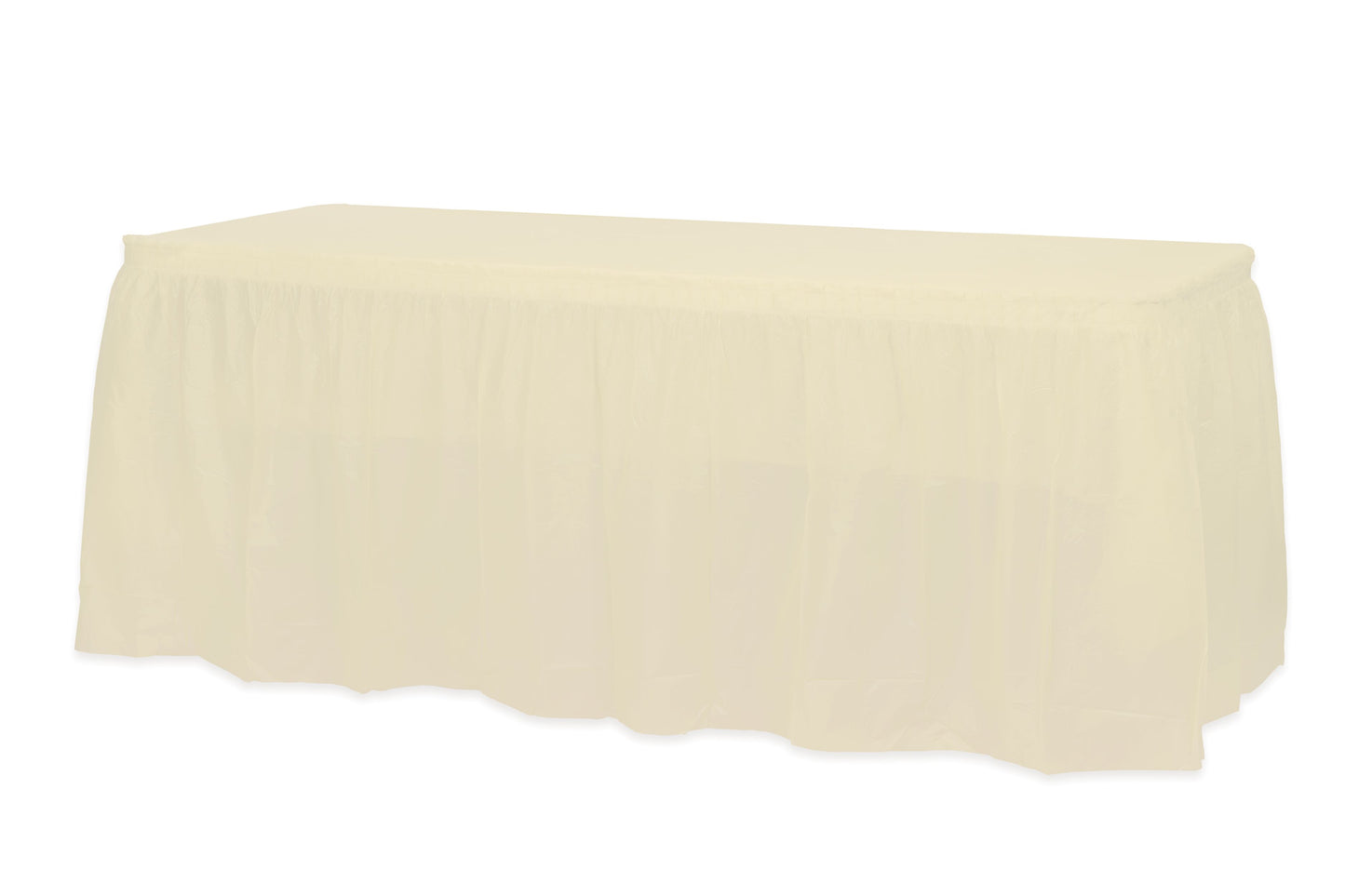 Case of 48 - 14' x 29" Table Skirt - Ivory