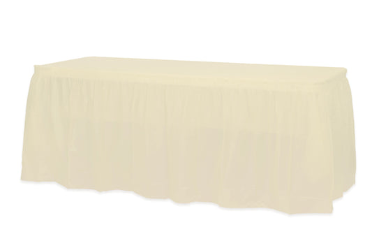 Case of 48 - 14' x 29" Table Skirt - Ivory