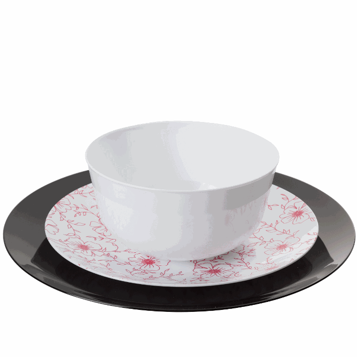 8 In. Flora Design Plastic Plates - 10 Ct.