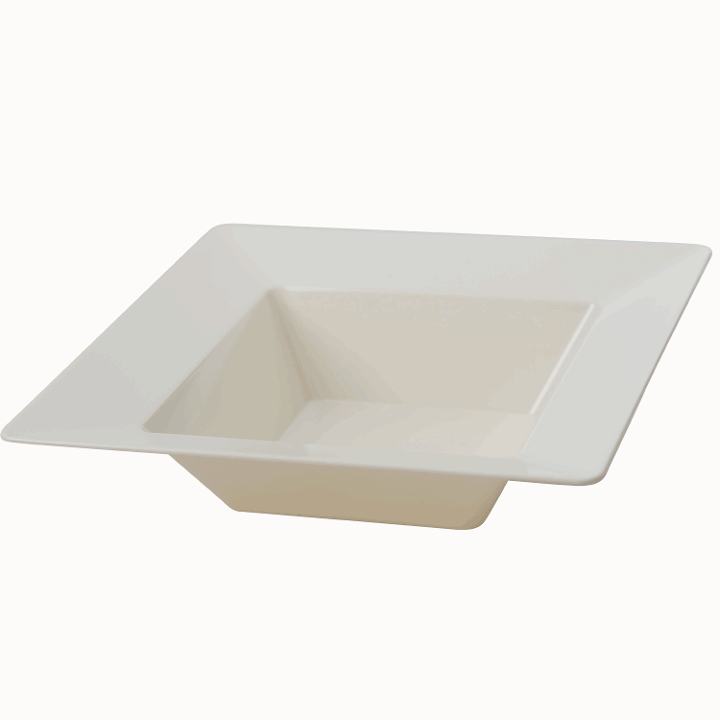 8.5 in.(12oz) Ivory Deep Square Bowl - 10 ct.