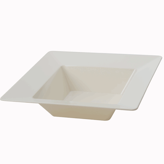 8.5 in.(12oz) Ivory Deep Square Bowl - 10 ct.