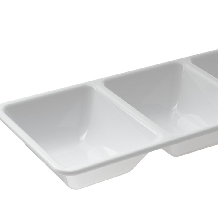 White 4 Compartment Tray 5.9 x 15.9
