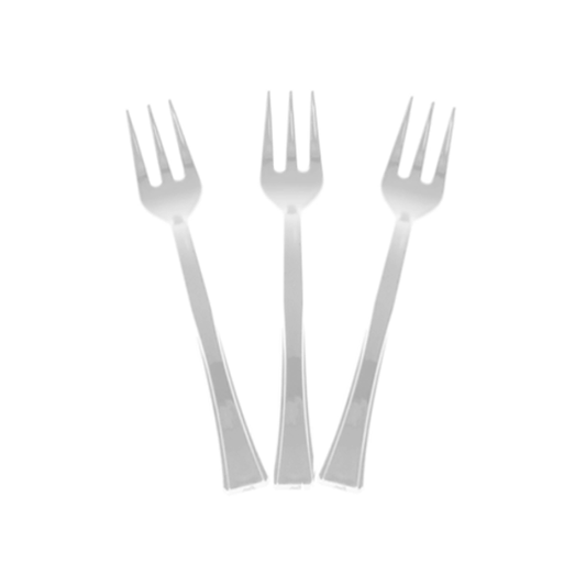 Exquisite Classic Silver Plastic Tasting Forks - 48 Ct.