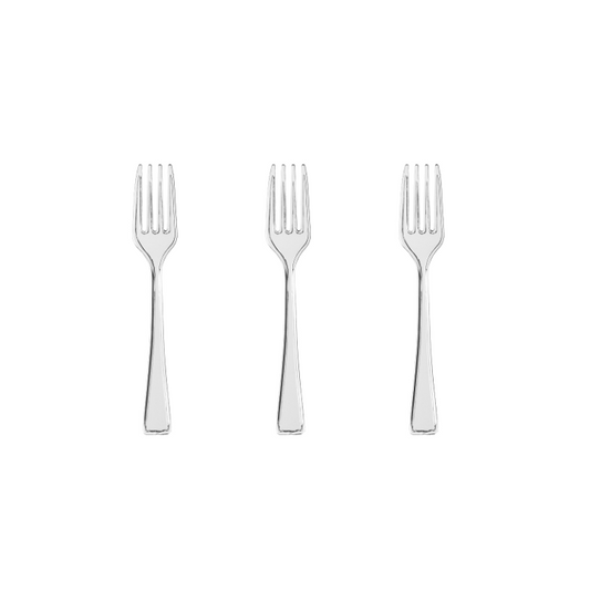 Clear Plastic Tasting Forks - 48 Ct.