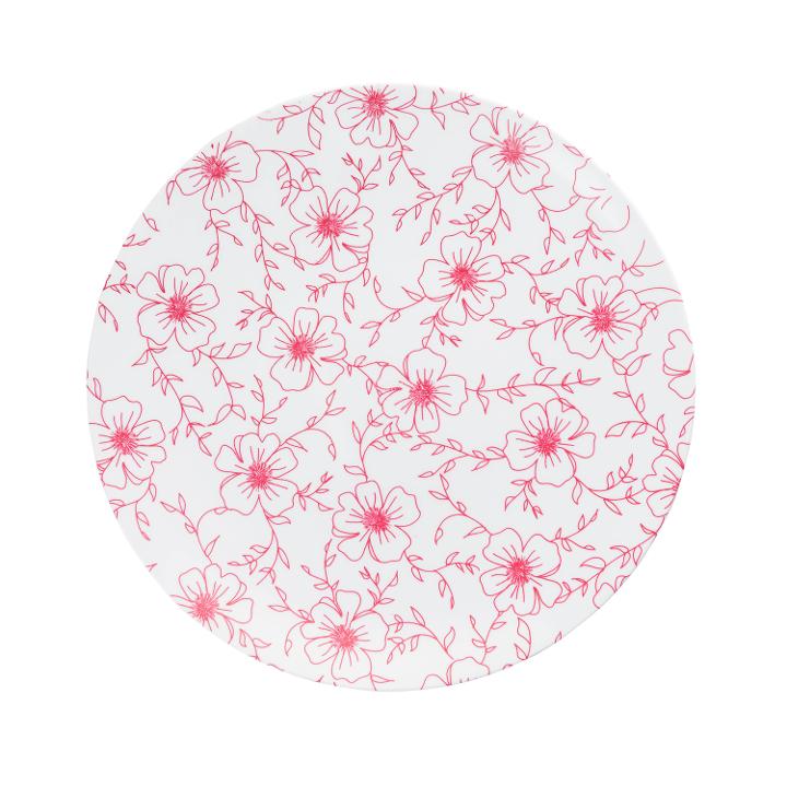 8 In. Flora Design Plastic Plates - 10 Ct.