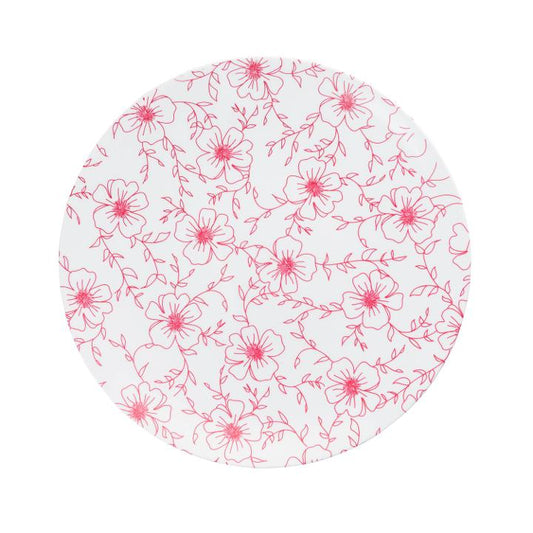 8 In. Flora Design Plastic Plates - 10 Ct.