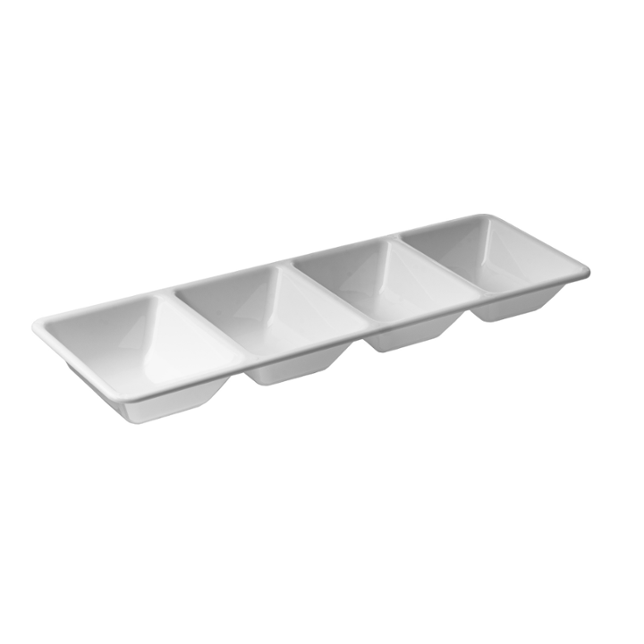 White 4 Compartment Tray 5.9 x 15.9