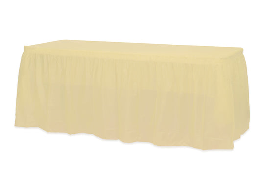 Case of 48 - 14' x 29" Table Skirt - Light Yellow