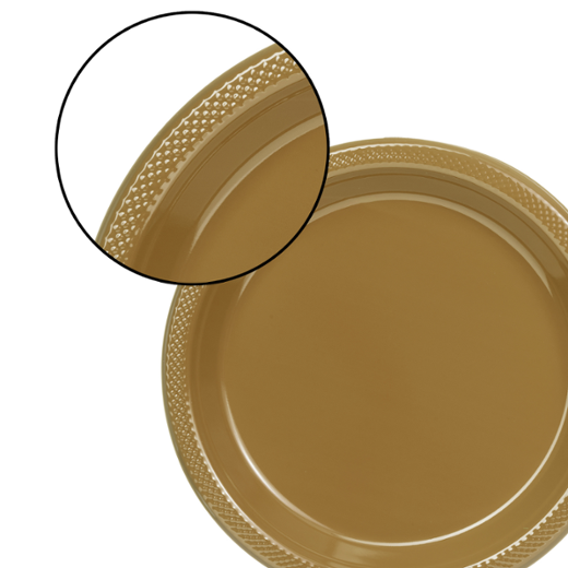 7 In. Gold Plastic Plates - 50 Ct.