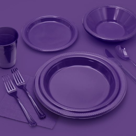 PURPLE 10 IN. PLASTIC PLATES 50 COUNT