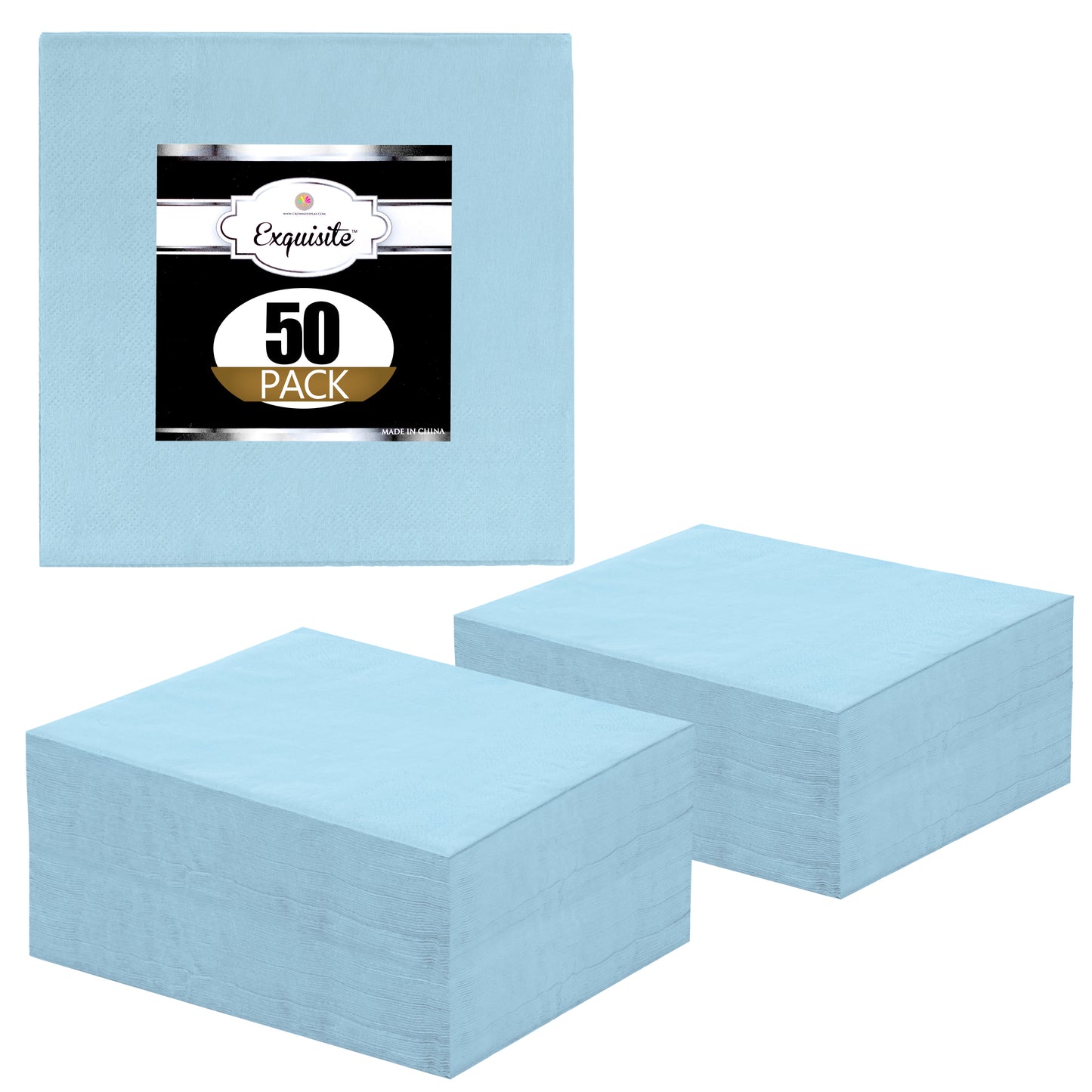 Case of 72 - 50 ct. 2-ply Luncheon Napkin - Light Blue