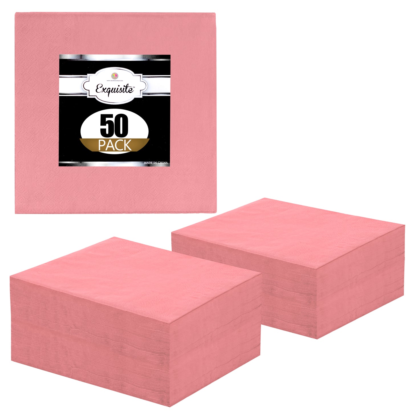 Case of 72 - 50 ct. 2-ply Luncheon Napkin - Pink