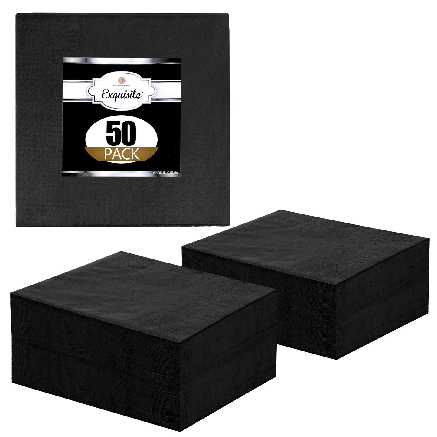 Case of 72 - 50 ct. 2-ply Luncheon Napkin - Black