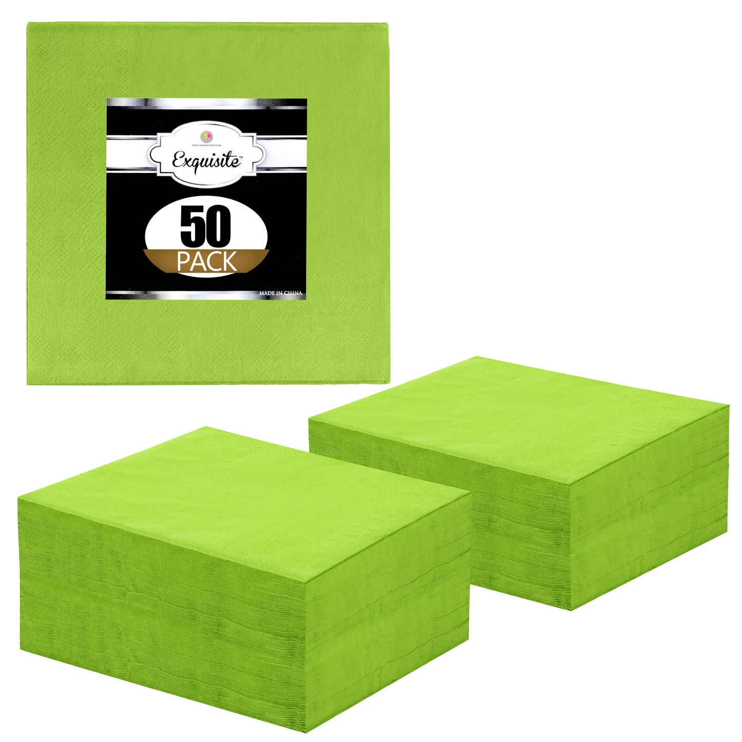 Case of 72 - 50 ct. 2-ply Luncheon Napkin - Lime Green