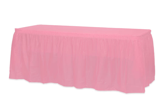 Case of 48 - 14' x 29" Table Skirt - Pink