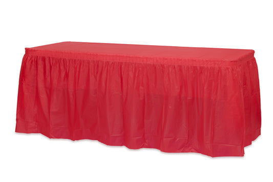Case of 48 - 14' x 29" Table Skirt - Red