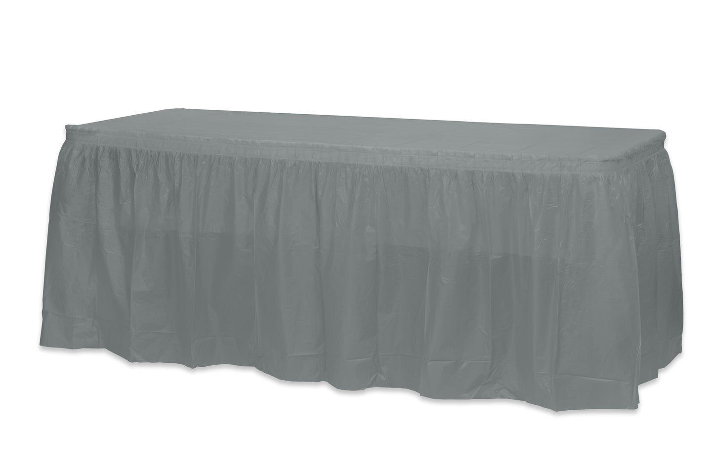 Case of 48 - 14' x 29" Table Skirt - Silver