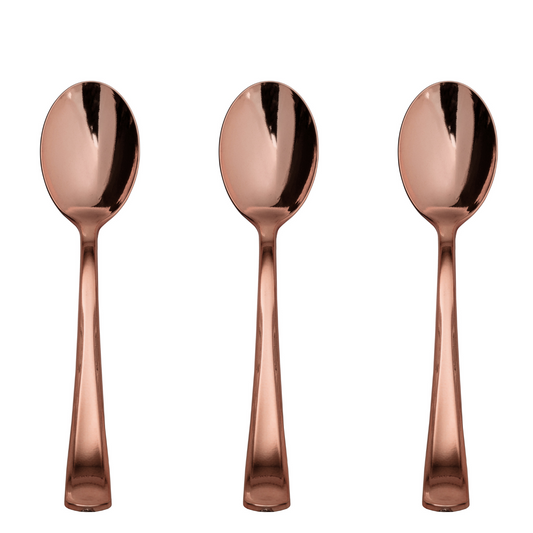 Case of 24 - Exquisite Classic Rose Gold Plastic Spoons - 20 ct.