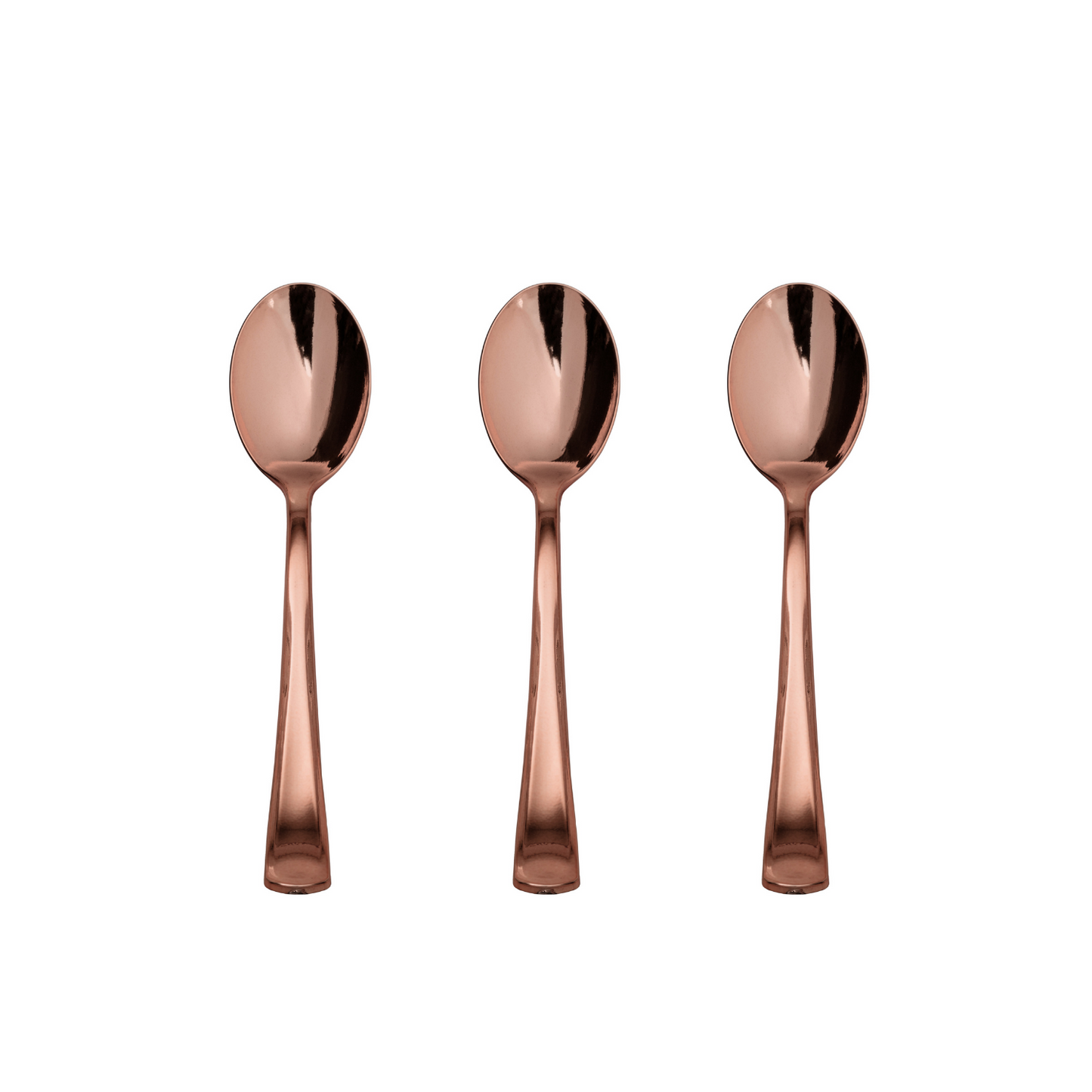 Case of 24 - Exquisite Classic Rose Gold Plastic Tea Spoons - 20 ct.
