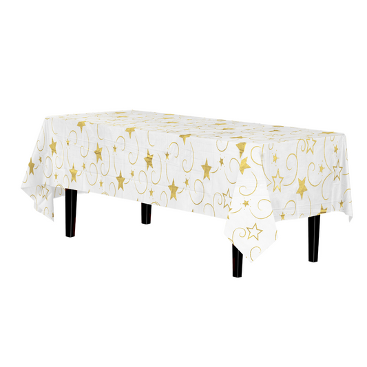 48 Pack Rectangle 54" x 108" Gold Star Tablecovers