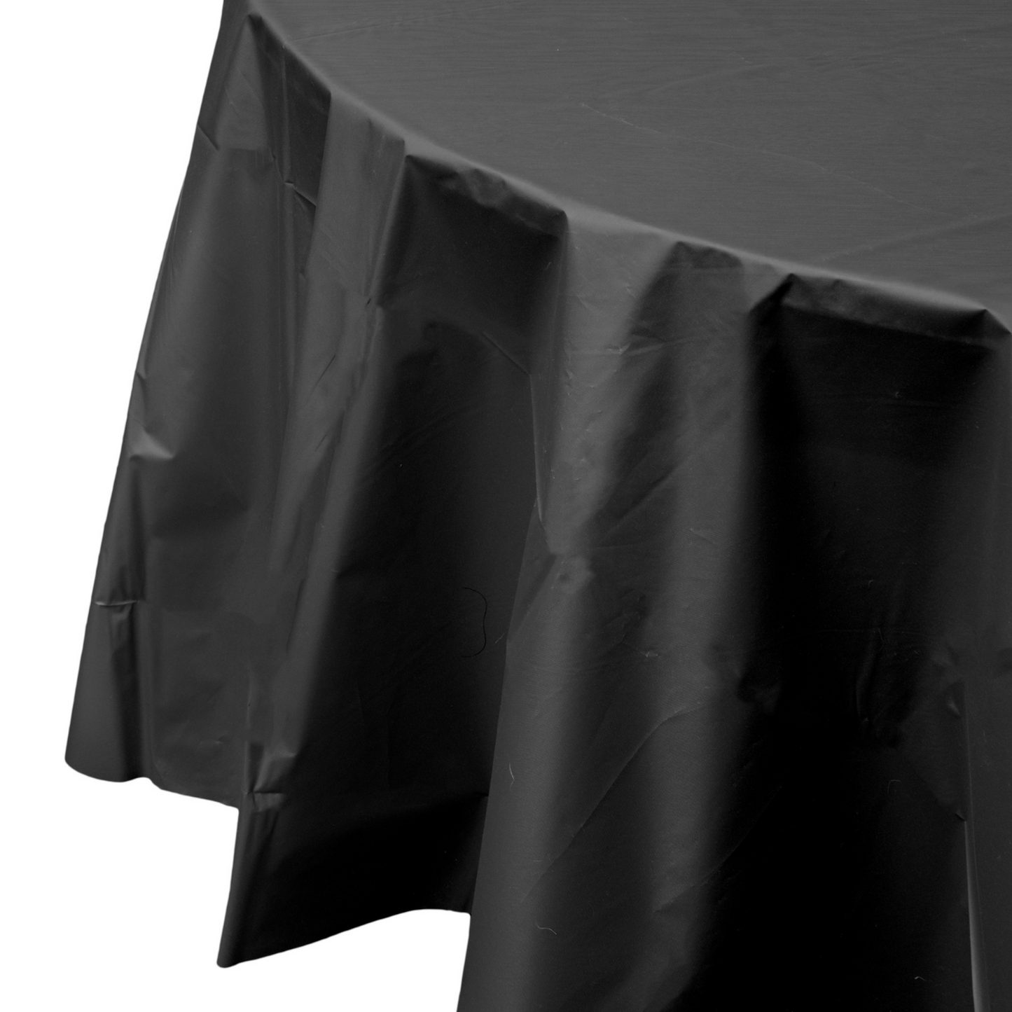 Black Plastic Tablecover 84" Round Case Of 96
