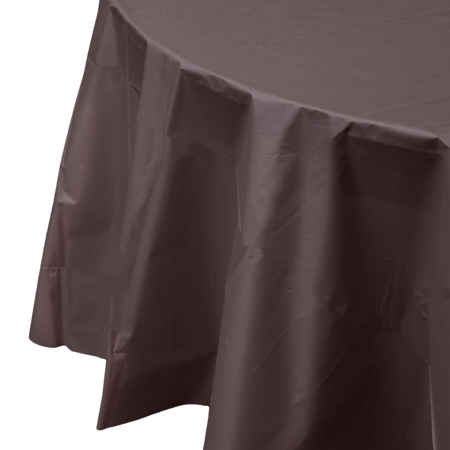 Brown Plastic Tablecover 84" Round Case Of 96