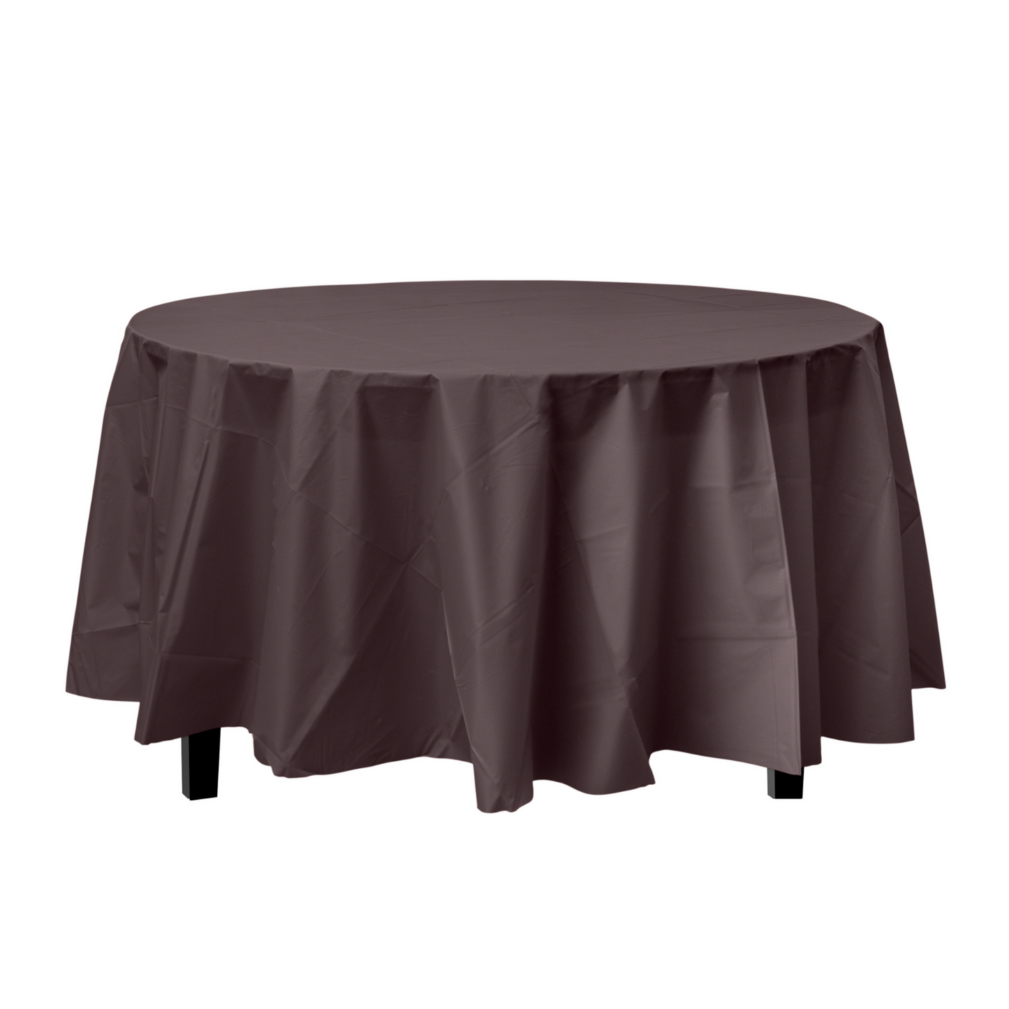 Brown Plastic Tablecover 84" Round Case Of 96