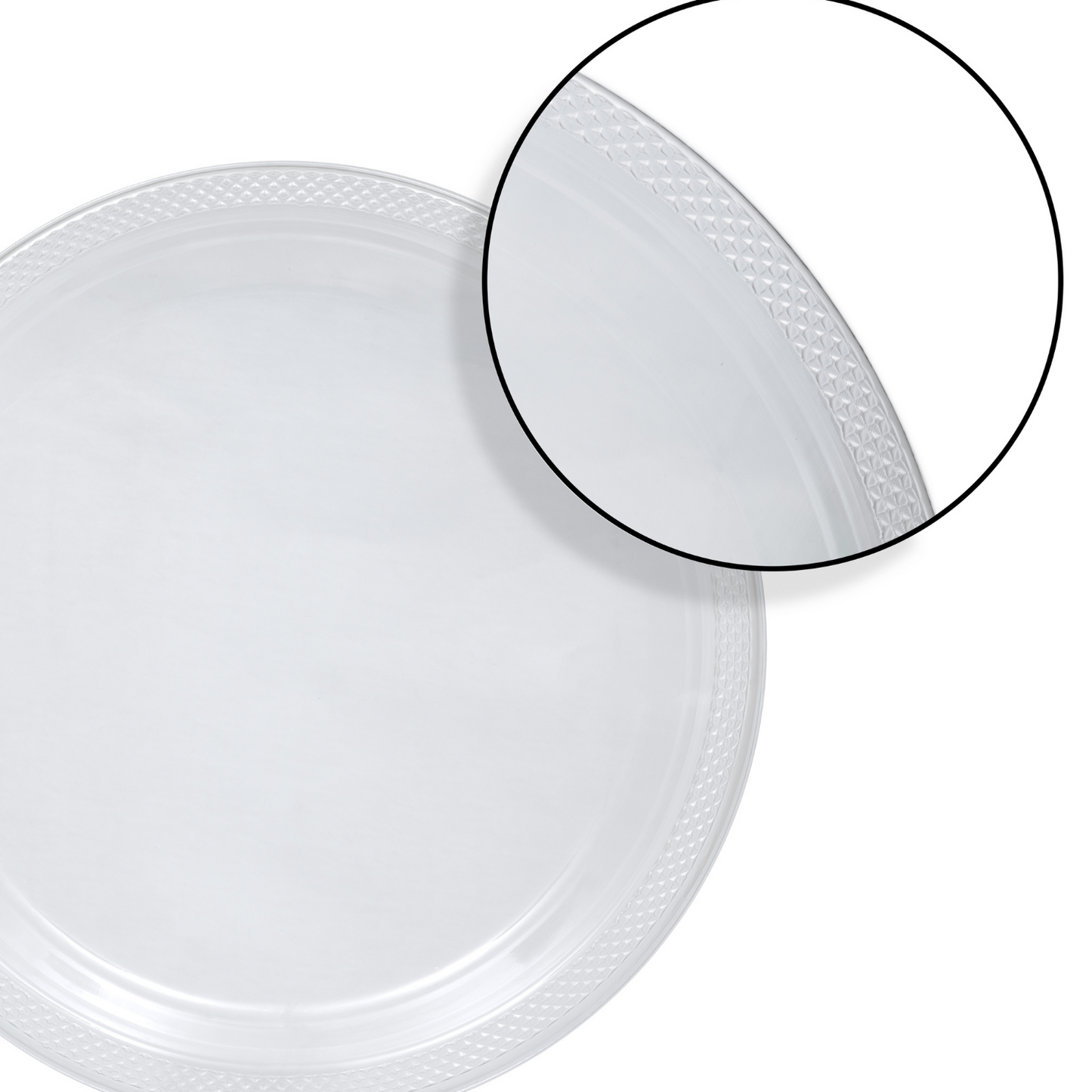 Case of 12 - 10" Plastic Plates 50 ct. - Clear