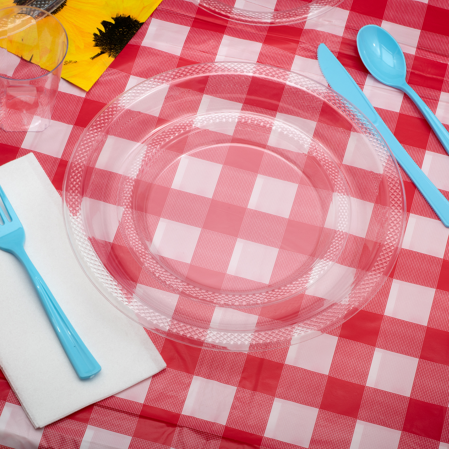 Case of 12 - 10" Plastic Plates 50 ct. - Clear