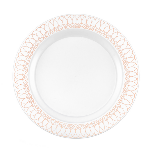 Case of 12 - 10.25" Rose Gold Ovals Premium Plates - 10 ct.