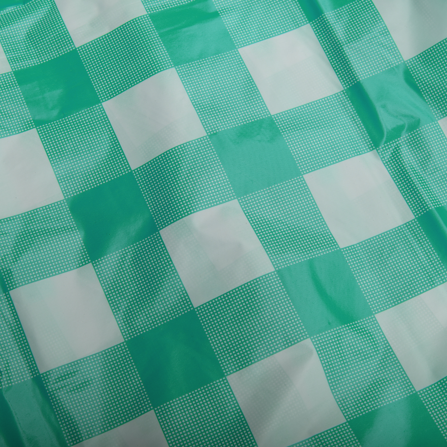 Case of 48 - 54" x 108" Printed Plastic Table cover - Green Gingham