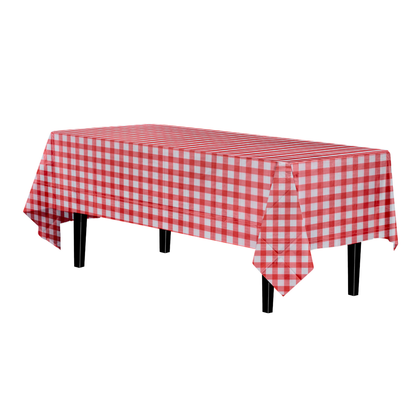 Case of 48 - 54" x 108" Printed Plastic Table cover - Red Gingham