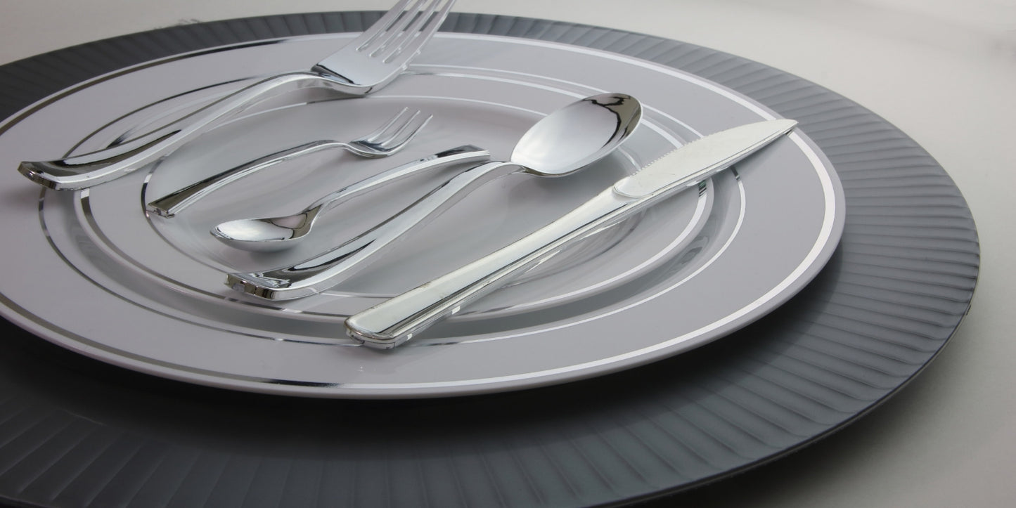 Case of 12 - 9" Silver Line Premium Plates - 10 ct.