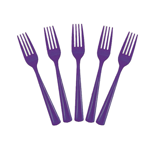 Case of 24 - Plastic Forks 50 ct. - Purple