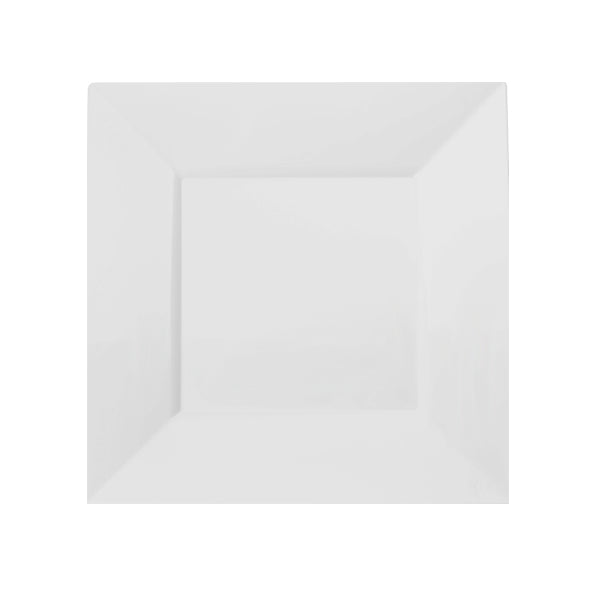 Case of 12 - 8" White Square Plates - 10 ct.