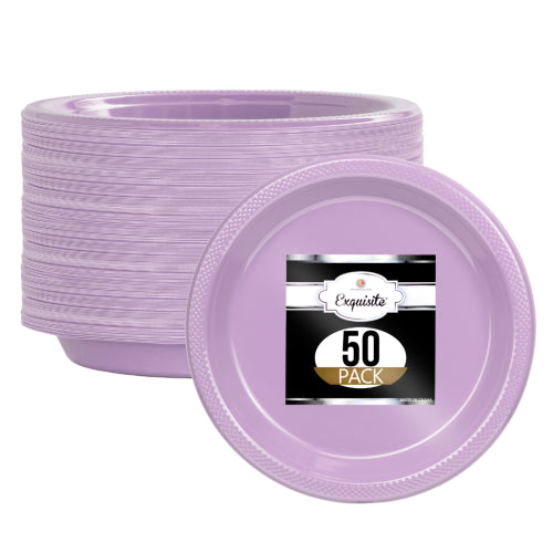 7 In. Lavender Plastic Plates - 50 Ct.
