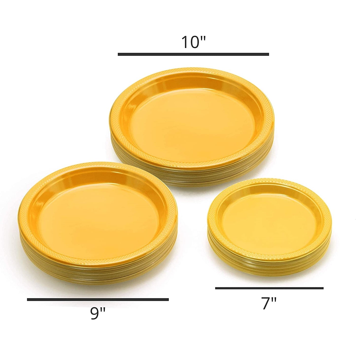 7 In. Yellow Plastic Plates - 50 Ct.