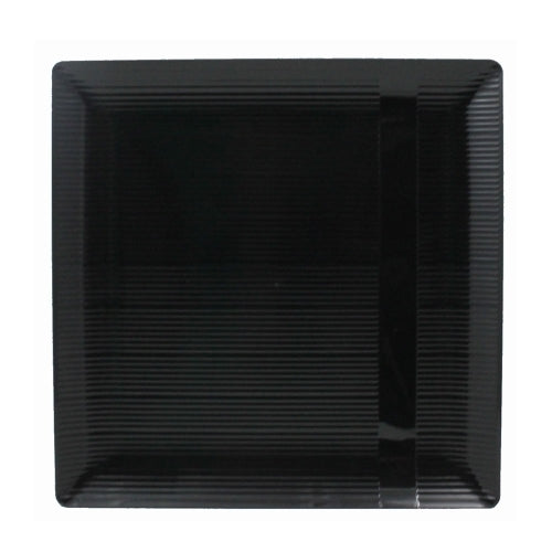 9 In. Black Zen Design Square Plates - 10 Ct.