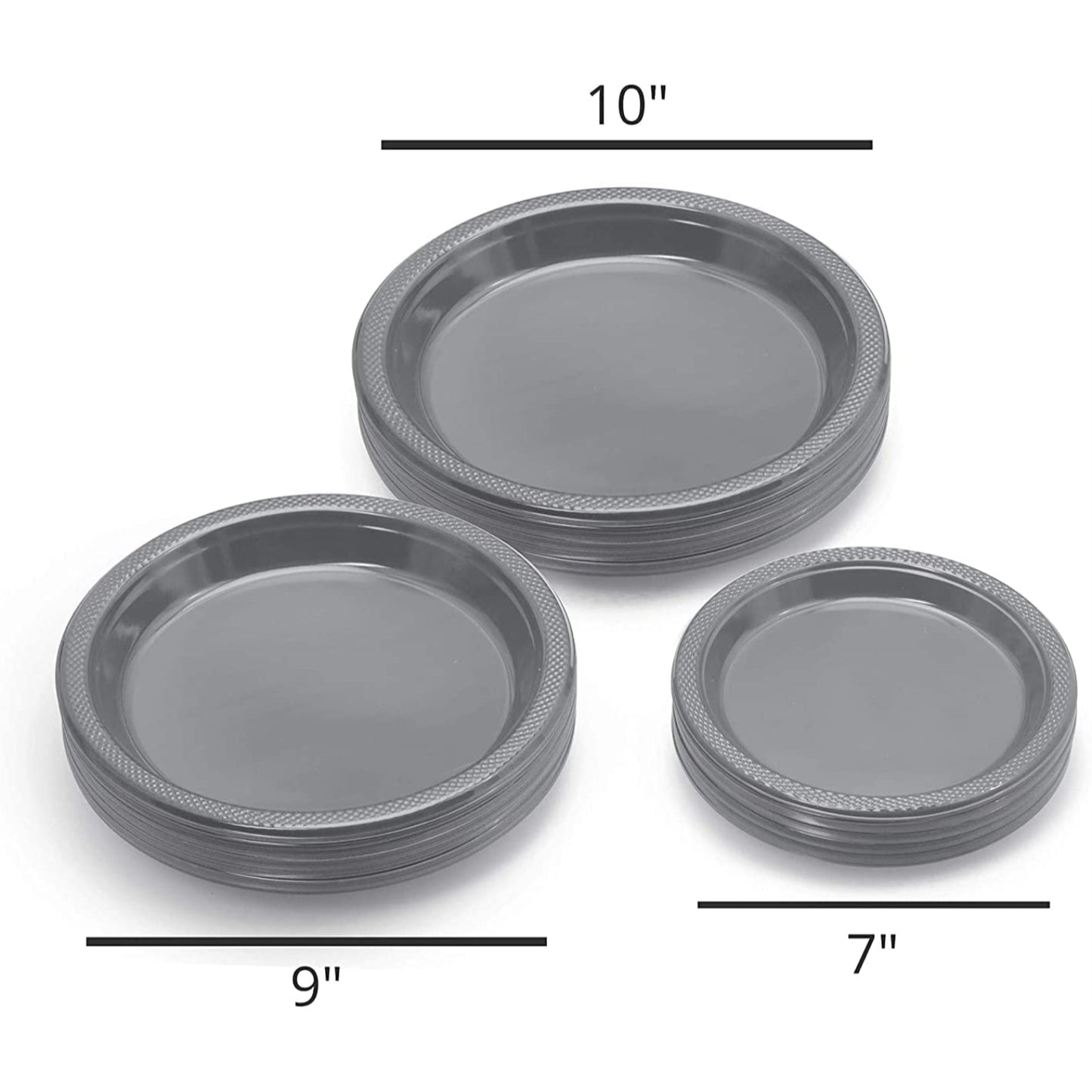9 In. Silver Plastic Plates - 50 Ct.