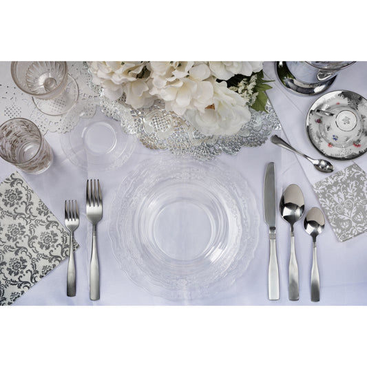 Case of 6 - 9"  Clear Victorian Design Plates - 20 ct.