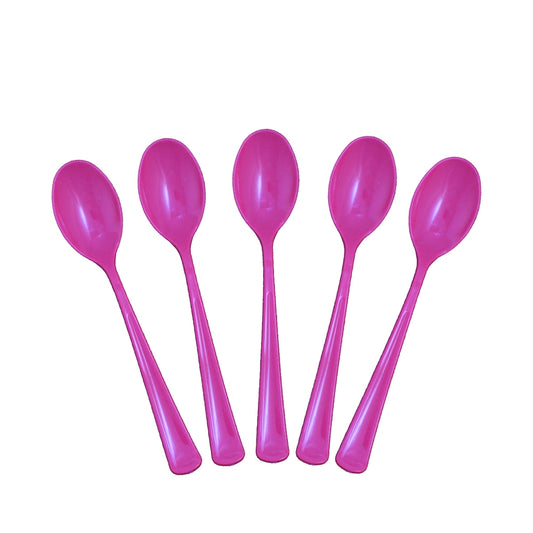 Heavy Duty Cerise Plastic Spoons - 50 Ct.