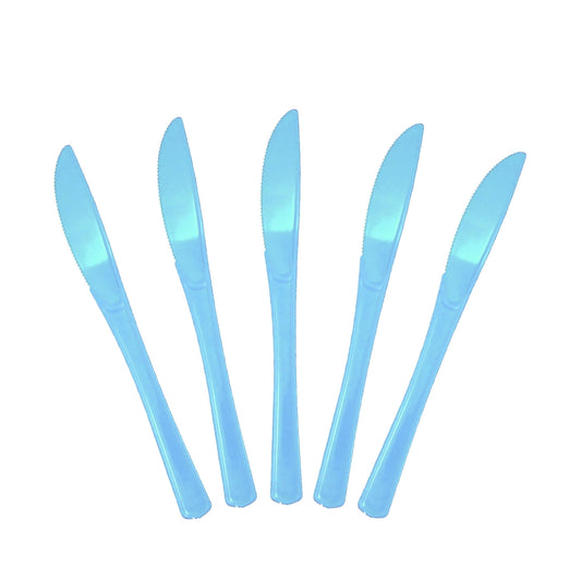 Heavy Duty Light Blue Plastic Knives - 50 Ct.
