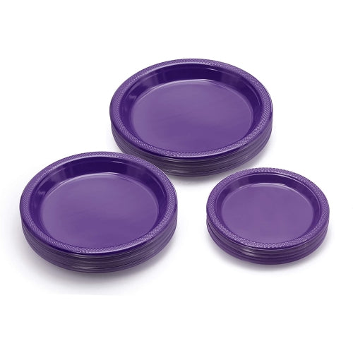 9 In. Purple Plastic Plates - 50 Ct.