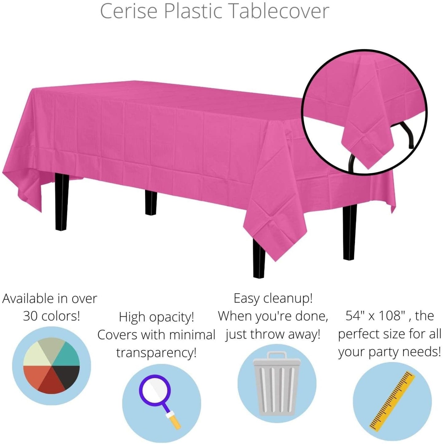 Premium Cerise Table Cover