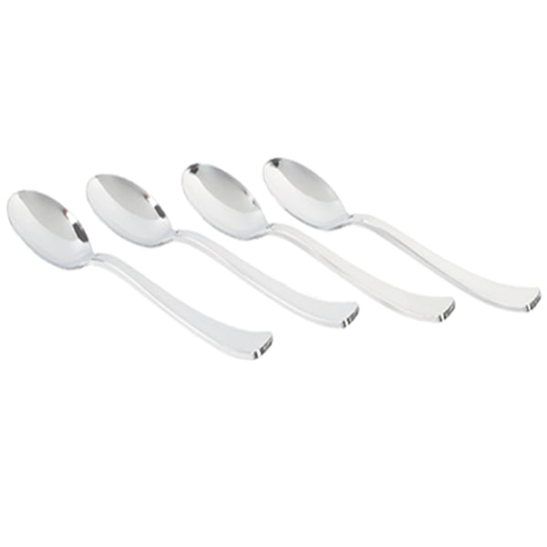 Exquisite Classic Silver Plastic Tea Spoons - 20 Ct.