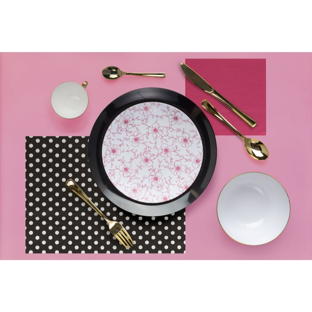 Case of 12 - 8" Flora Design Plastic Plates (10)