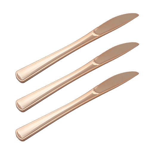 Exquisite Classic Rose Gold Plastic Knives - 20 Ct.