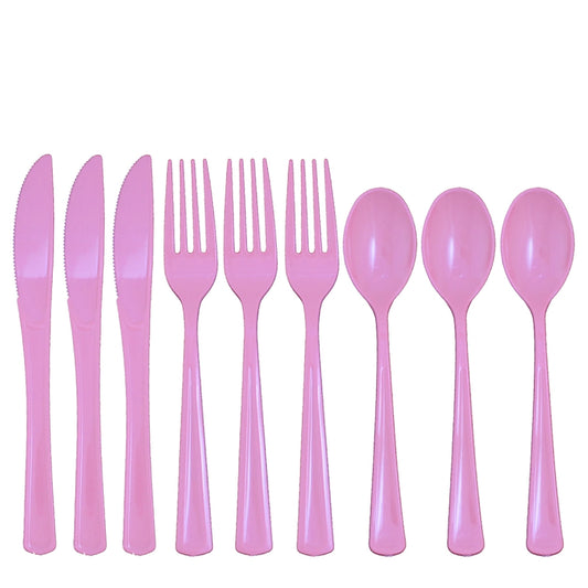Case of 36 - Cutlery Combo Pack 24 ct. (8 ea.) - Pink