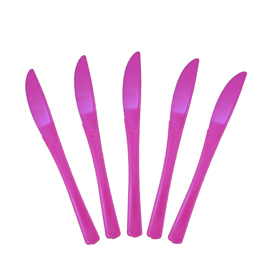 Case of 24 - Plastic Knives 50 ct. - Cerise